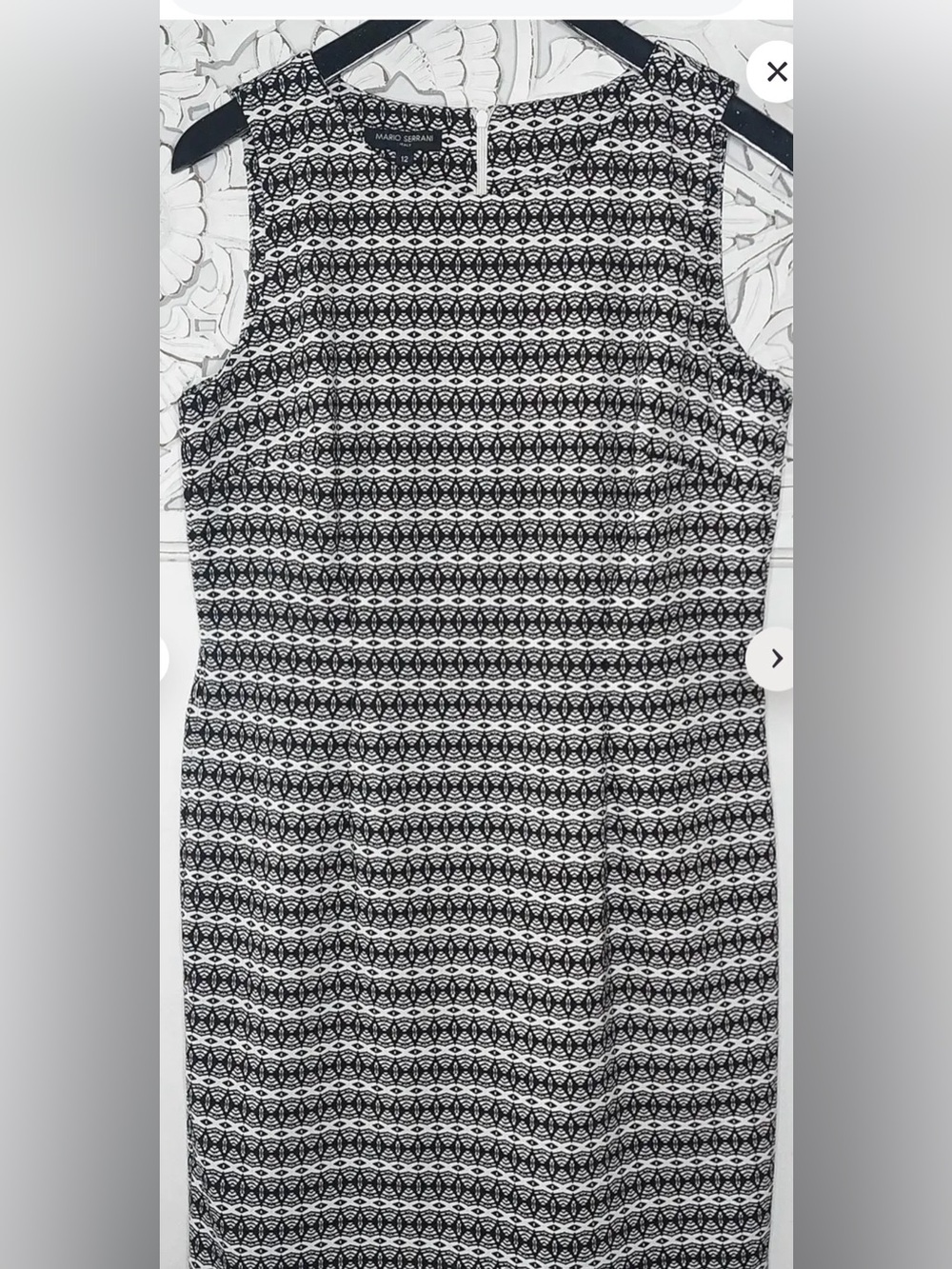 Vintage Mario Serrani Geometric Print Sleeveless Sun Dress Size 10  Midi